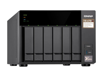 Qnap TS-673-8G-US 6-Bay NAS/iSCSI IP-SAN, AMD R Series Quad-core 2.1GHz, 8GB RAM, 10G-Ready