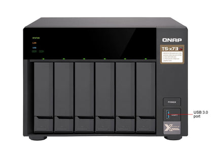 Qnap TS-673-8G-US 6-Bay NAS/iSCSI IP-SAN, AMD R Series Quad-core 2.1GHz, 8GB RAM, 10G-Ready