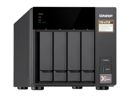 QNAP TS-473-8G-US 4-Bay NAS/iSCSI IP-SAN, AMD R Series Quad-core 2.1GHz, 8GB RAM, 10G-Ready