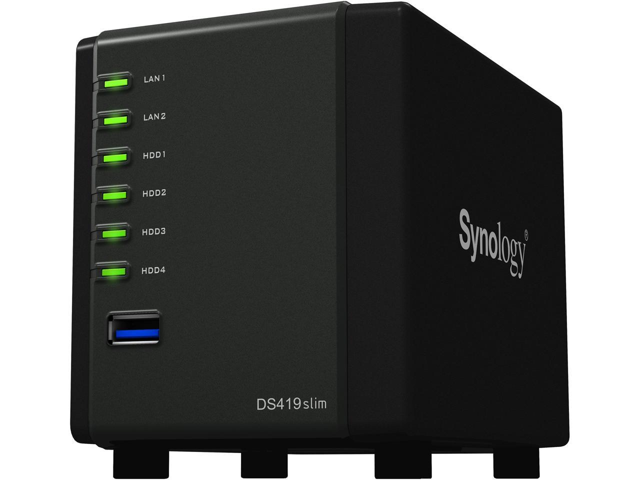 Synology 4 Bay NAS Diskstation DS419slim (Diskless)