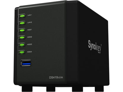 Synology 4 Bay NAS Diskstation DS419slim (Diskless)