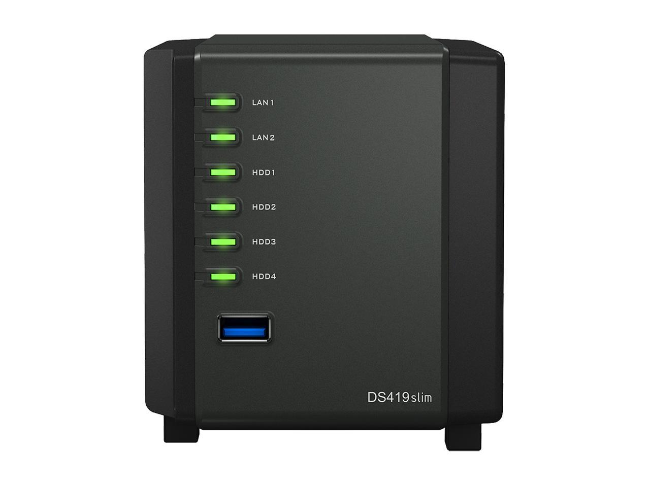 Synology 4 Bay NAS Diskstation DS419slim (Diskless)