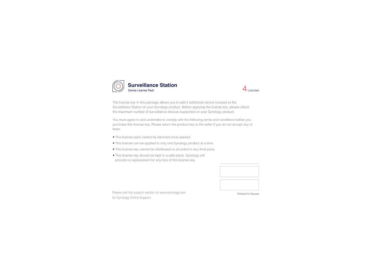 Synology IP Camera License Pack for 4 (CLP4)