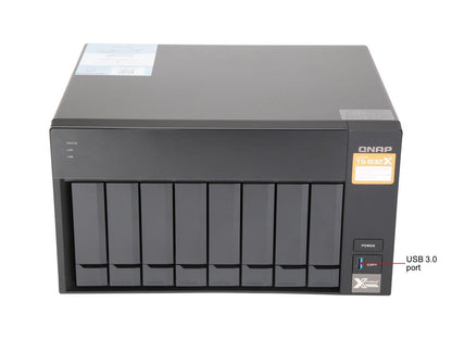 QNAP TS-832X-8G-US High-Performance 8-Bay 64-bit NAS Built-in 2 x 10GbE (SFP+) Network, Hardware Encryption, Quad Core 1.7GHz, 8GB RAM, 2 x 1GbE