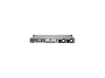 QNAP TS-463XU-RP-4G-US 1U 4-Bay AMD 64bit x86-based NAS iSCSI/IP-SAN, Quad Core 2.0GHz, 4GB RAM, 4 x 1GbE, 1 x 10GbE (10GBASE-T), Redundant PSU