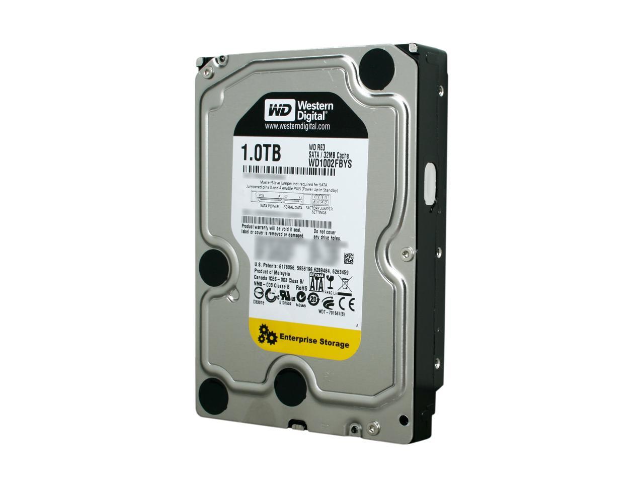 Western Digital RE3 WD1002FBYS 1TB 7200 RPM 32MB Cache SATA 3.0Gb/s 3.5" Internal Hard Drive Bare Drive