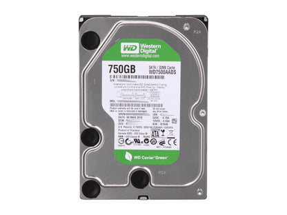 Western Digital WD Green WD7500AADS 750GB 32MB Cache SATA 3.0Gb/s 3.5" Hard Drive Bare Drive