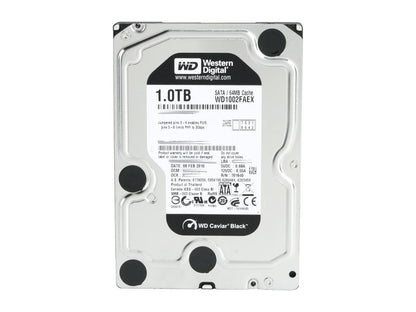 WD Caviar Black WD1002FAEX 1TB 7200 RPM 64MB Cache SATA 6.0Gb/s 3.5" Internal Hard Drive Bare Drive