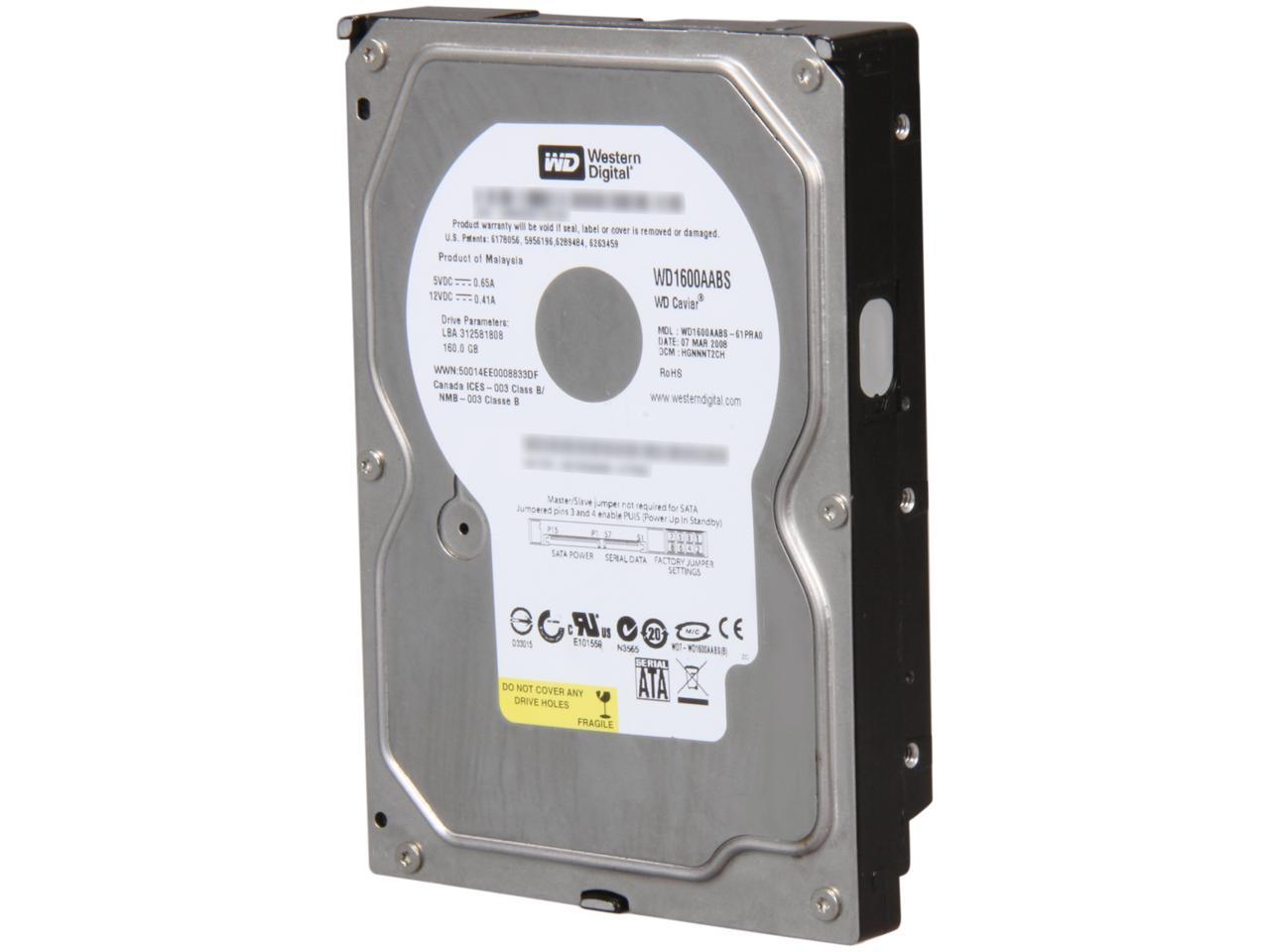Western Digital Caviar SE WD1600AABS 160GB 7200 RPM 2MB Cache SATA 3.0Gb/s 3.5" Internal Hard Drive Bare Drive