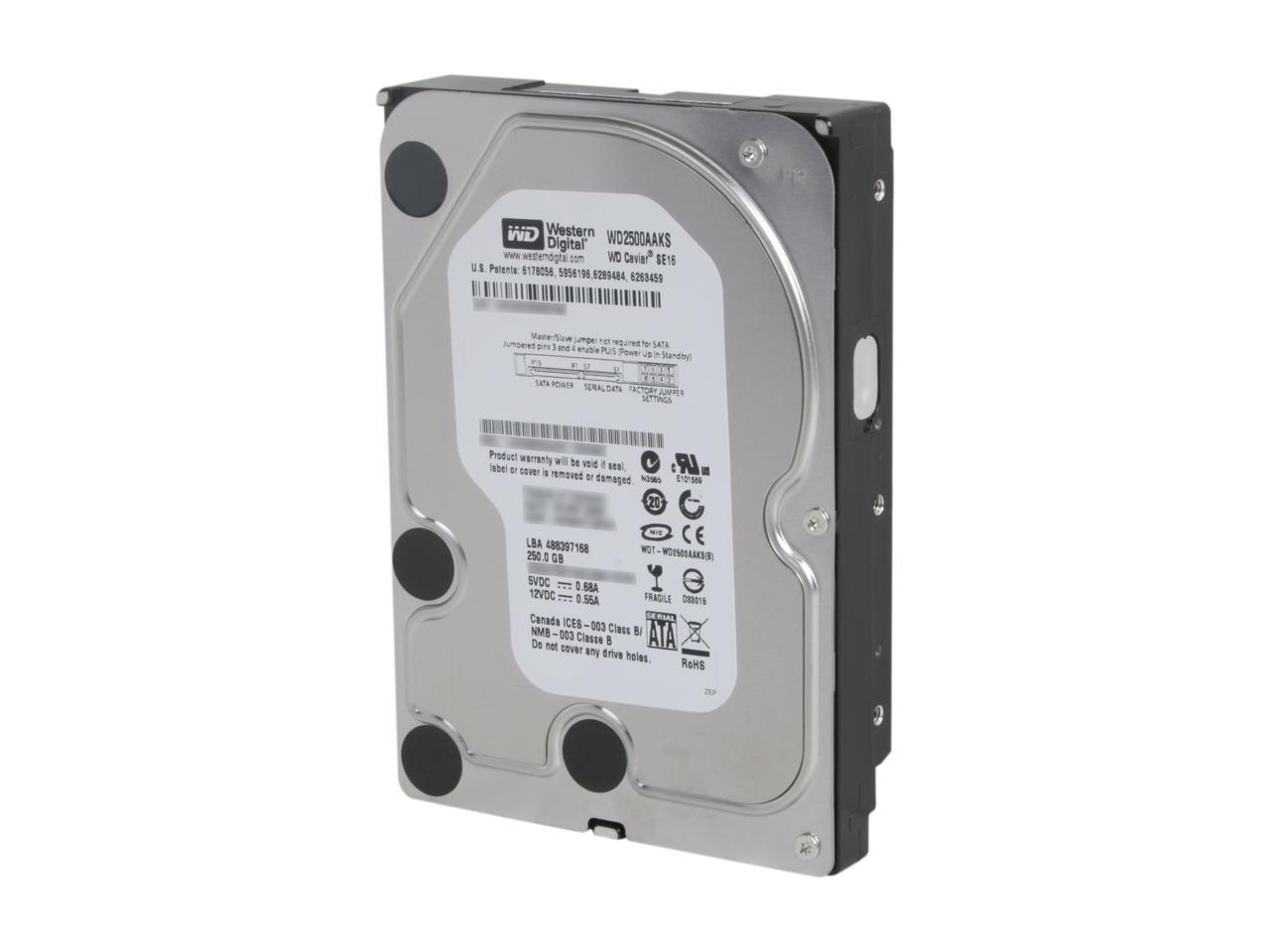 Western Digital Blue WD2500AAKS 250GB 7200 RPM 16MB Cache SATA 3.0Gb/s 3.5" Internal Hard Drive -Manufacture Recertified Bare Drive