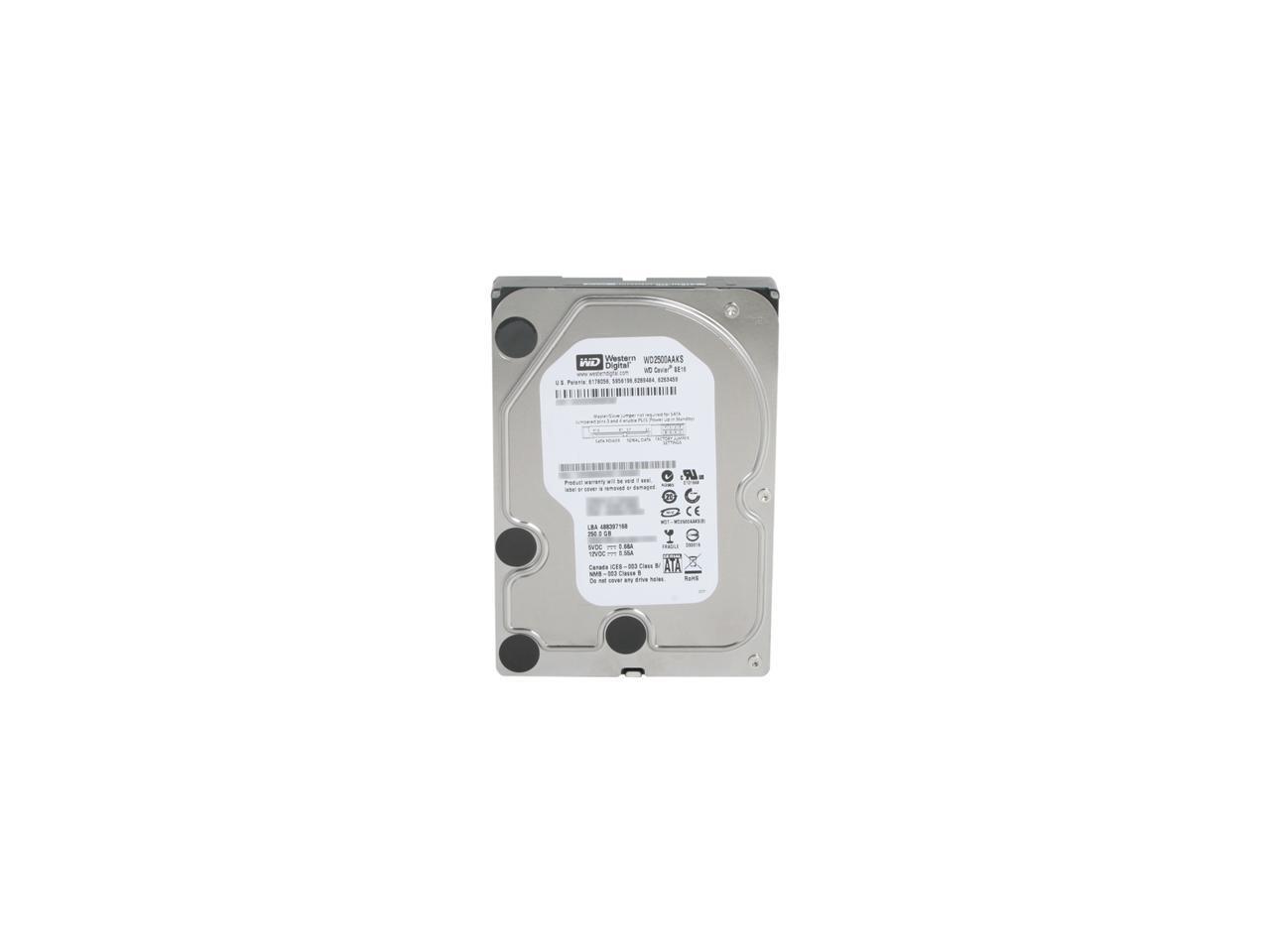 Western Digital Blue WD2500AAKS 250GB 7200 RPM 16MB Cache SATA 3.0Gb/s 3.5" Internal Hard Drive -Manufacture Recertified Bare Drive