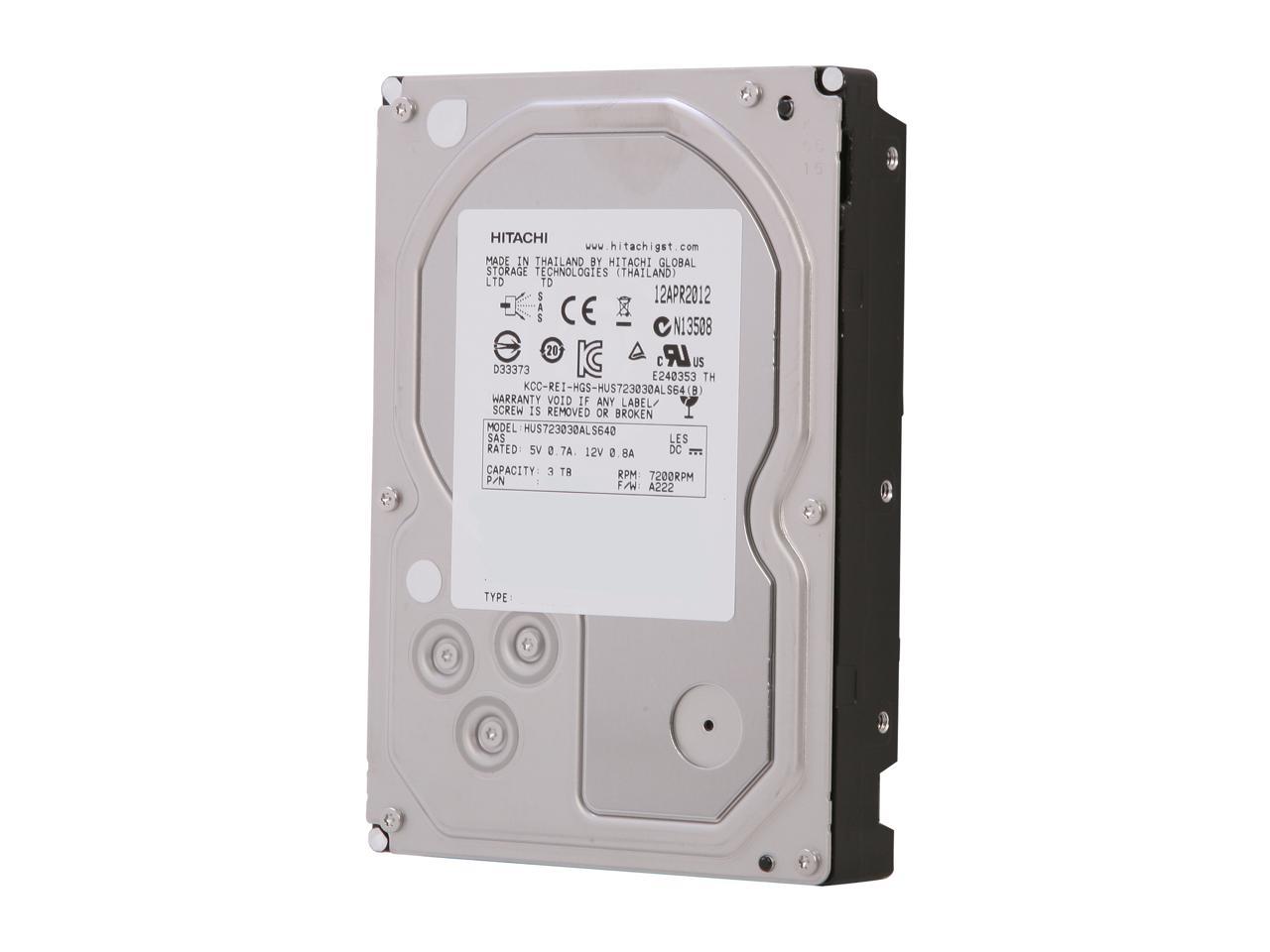 Hitachi GST Ultrastar 7K3000 HUS723030ALS640 (0B26311) 3TB 7200 RPM 64MB Cache SAS 6Gb/s 3.5" Enterprise Hard Drive Bare Drive