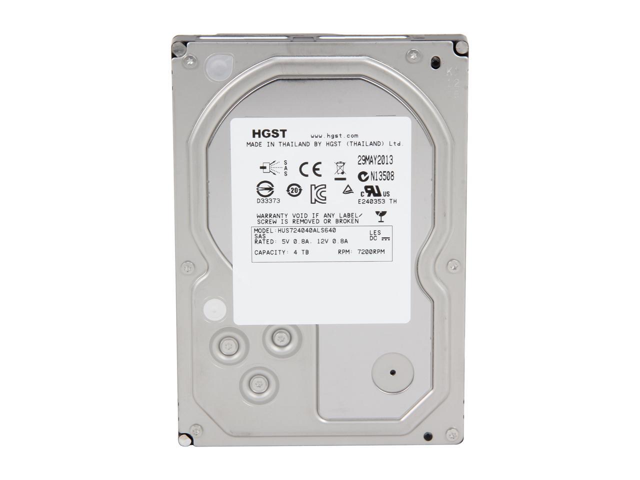 HGST Ultrastar 7K4000 HUS724040ALS640 (0B26885) 4TB 7200 RPM 64MB Cache SAS 6Gb/s 3.5" Enterprise Hard Drive Bare Drive