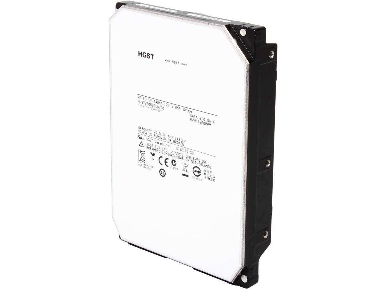 HGST He6 HUS726060ALA640 (0F18335) 6TB 7200 RPM 64MB Cache SATA 6.0Gb/s 3.5" Enterprise Hard Drive Bare Drive