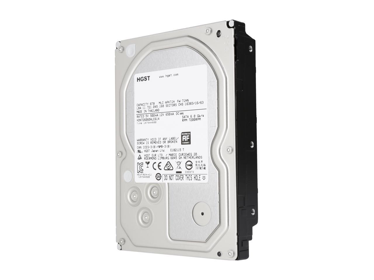 HGST DeskStar NAS 3.5" 6TB 7200 RPM 128MB Cache SATA 6.0Gb/s High-Performance Hard Drive for Desktop NAS Systems Retail Packaging 0S04007