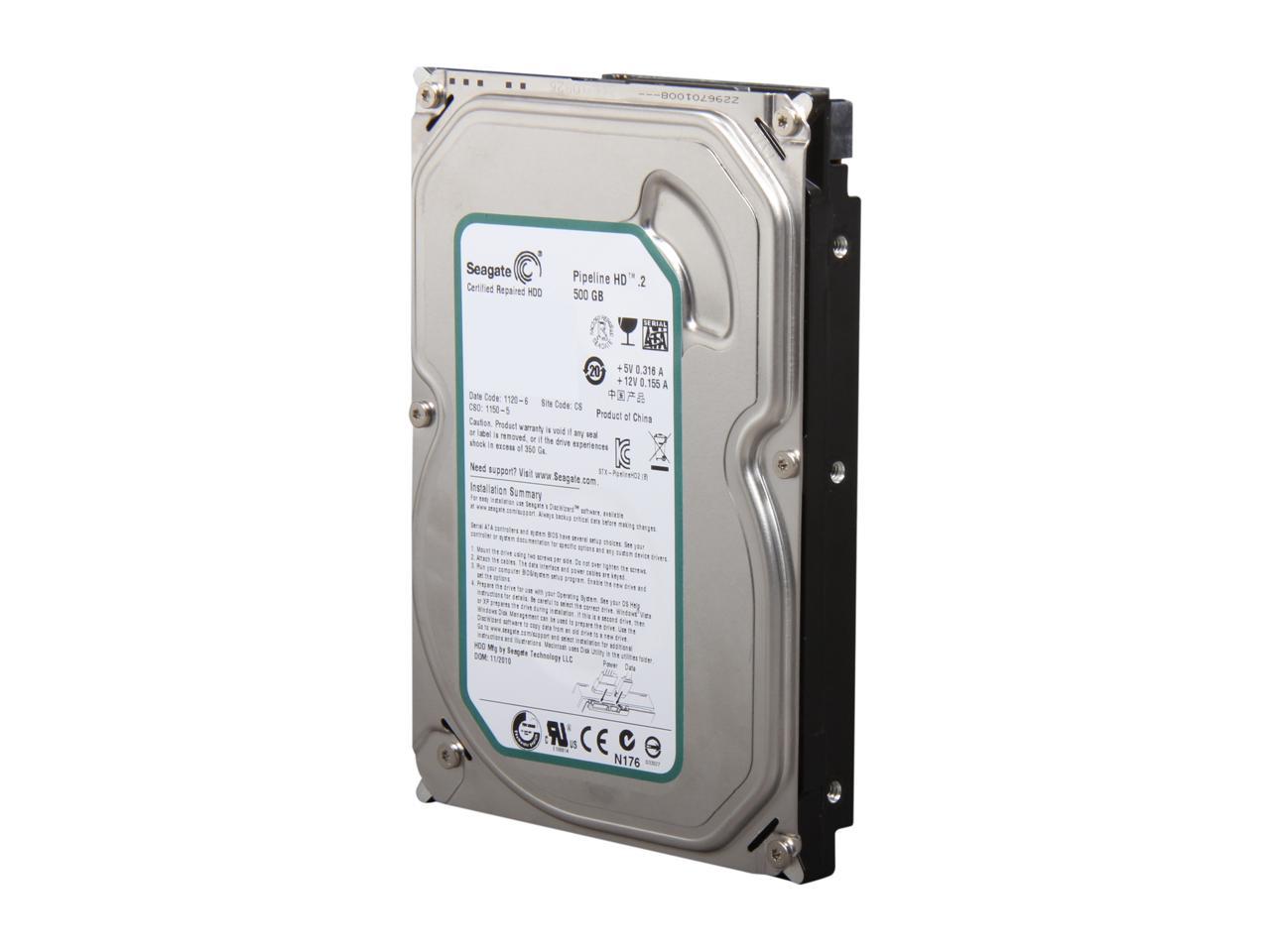Seagate Pipeline HD ST3500312CS 500GB 8MB Cache SATA 3.0Gb/s 3.5" Internal Hard Drive Bare Drive