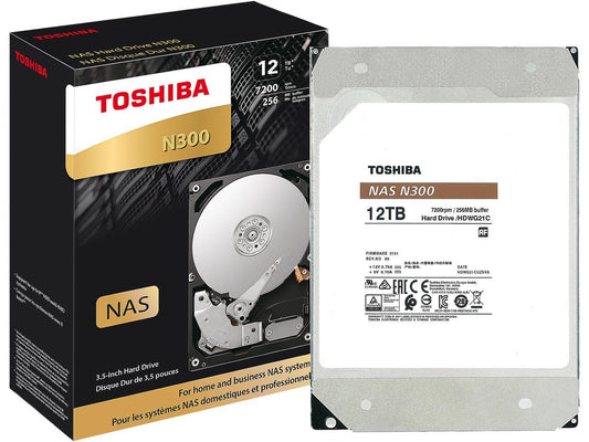 TOSHIBA N300 HDWG21CXZSTA 12TB 7200 RPM 256MB Cache SATA 6.0Gb/s 3.5" Internal Hard Drive