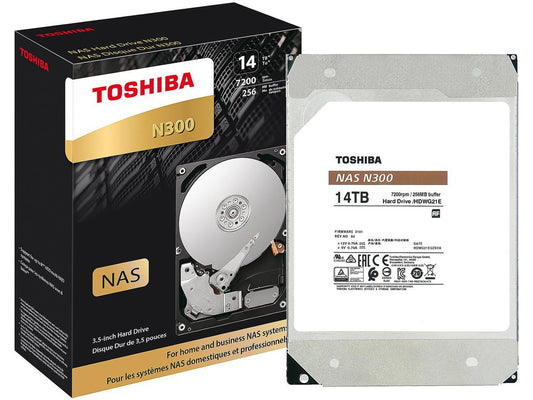 TOSHIBA N300 HDWG21EXZSTA 14TB 7200 RPM 256MB Cache SATA 6.0Gb/s 3.5" Internal Hard Drive