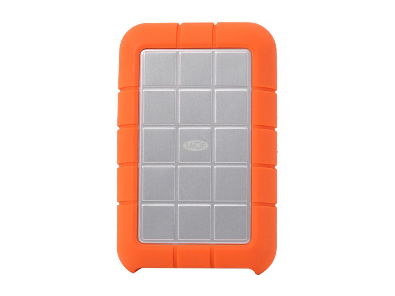 LaCie 500GB Rugged Triple Portable External Hard Drive USB 3.0 / 2 x Firewire800 Model LAC301983 Orange