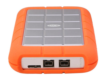LaCie 500GB Rugged Triple Portable External Hard Drive USB 3.0 / 2 x Firewire800 Model LAC301983 Orange