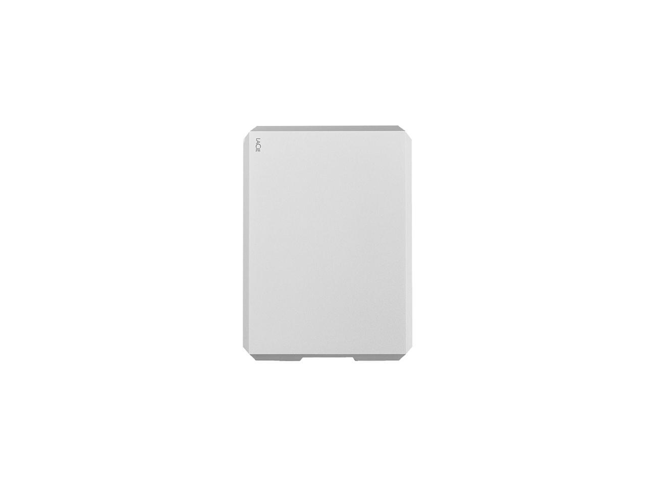 LaCie Mobile Drive 2TB External Hard Drive HDD - Moon Silver USB-C USB 3.0, for Mac and PC Computer Desktop Workstation Laptop (STHG2000400)