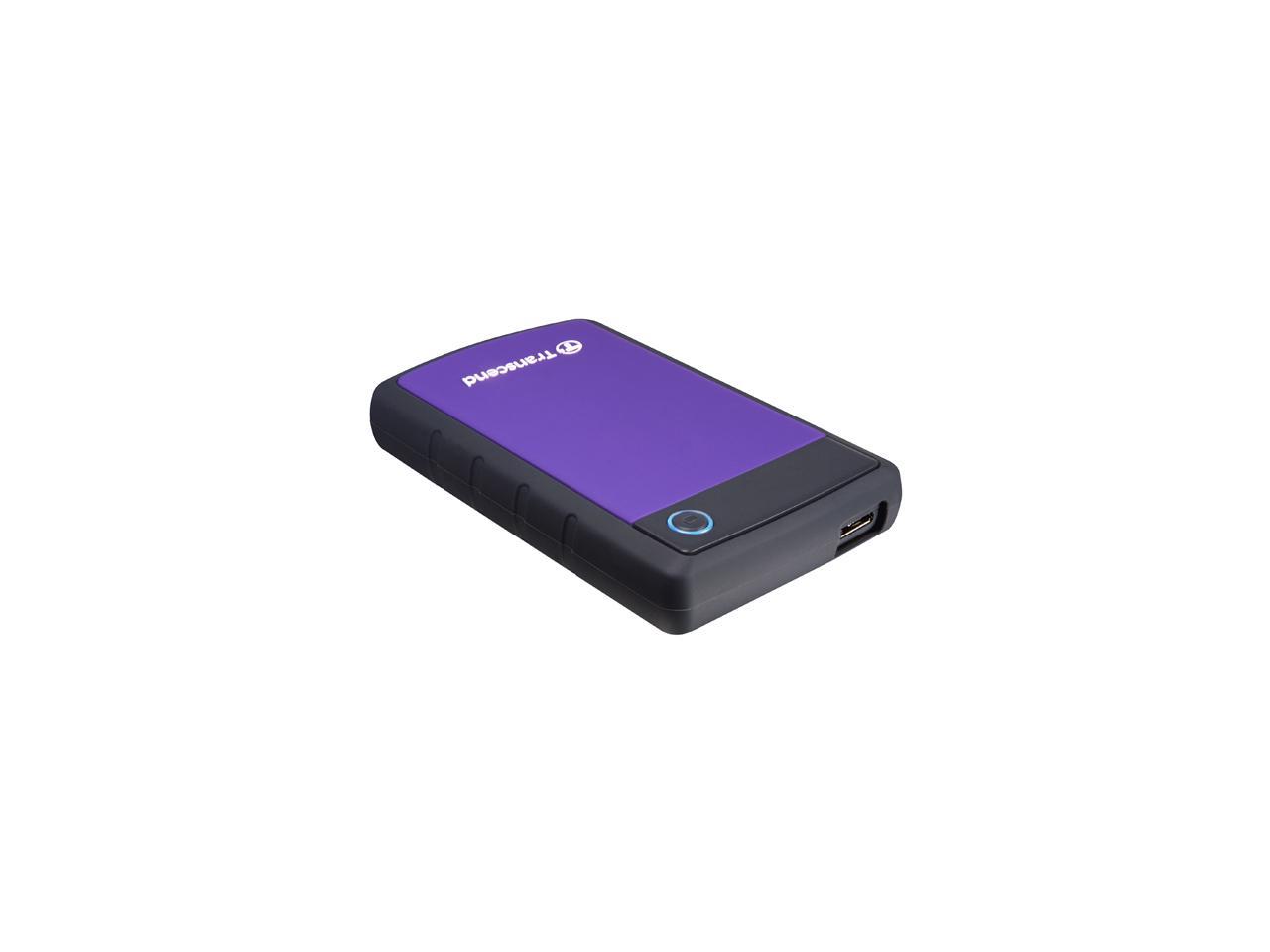 Transcend 1TB StoreJet 25H3 Military-grade Shock Resistance Portable External Hard Drive USB 3.0 Model TS1TSJ25H3P Purple
