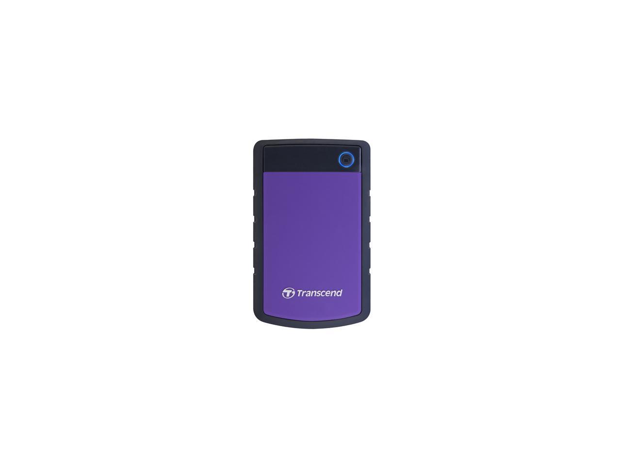 Transcend 1TB StoreJet 25H3 Military-grade Shock Resistance Portable External Hard Drive USB 3.0 Model TS1TSJ25H3P Purple