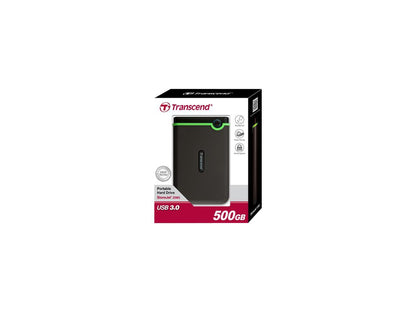 Transcend 500GB StoreJet External Hard Drive USB 3.0 Model TS500GSJ25M3