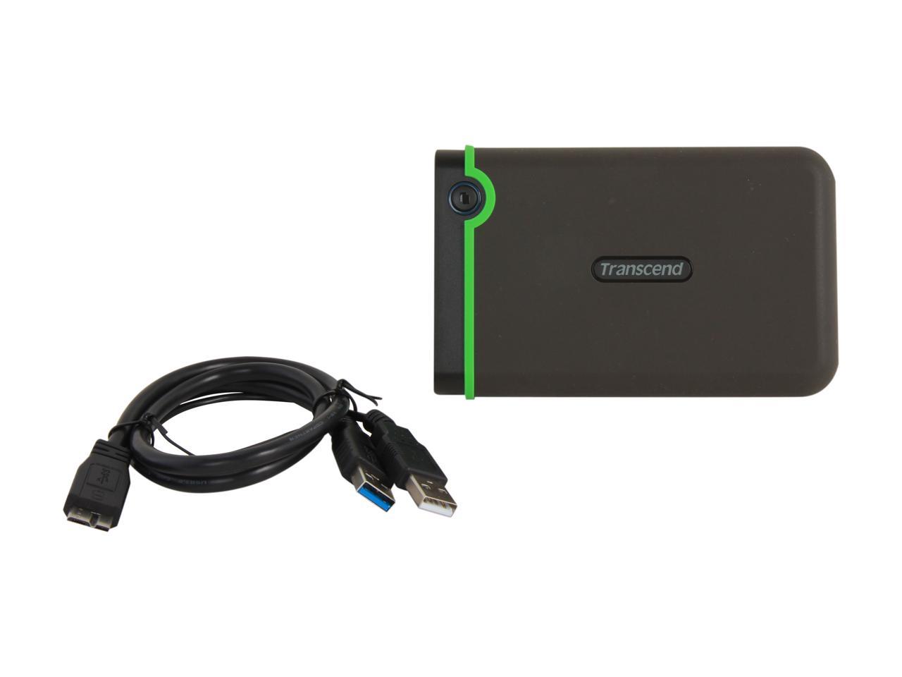 Transcend 1TB StoreJet 25M3 Military-grade Shock Resistance Portable External Hard Drive USB 3.0 Model TS1TSJ25M3 Iron Gray