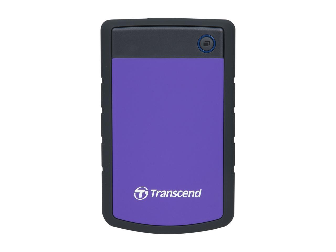 Transcend 2TB StoreJet 25H3 Military-grade Shock Resistance Portable External Hard Drive USB 3.0 Model TS2TSJ25H3P Purple