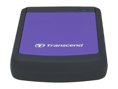 Transcend 2TB StoreJet 25H3 Military-grade Shock Resistance Portable External Hard Drive USB 3.0 Model TS2TSJ25H3P Purple