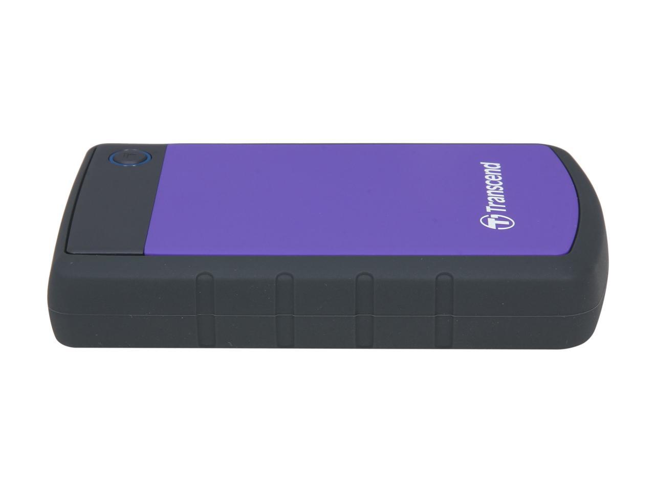 Transcend 2TB StoreJet 25H3 Military-grade Shock Resistance Portable External Hard Drive USB 3.0 Model TS2TSJ25H3P Purple