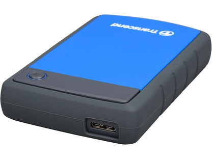 Transcend 2TB StoreJet 25H3 Military-grade Shock Resistance Portable External Hard Drive USB 3.0 Model TS2TSJ25H3B Blue