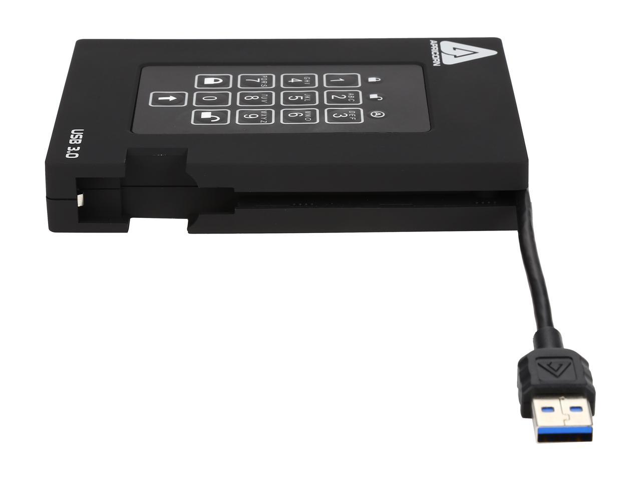 APRICORN Aegis Padlock Fortress 1TB USB 3.0 Portable FIPS 140-2 Encrypted External Hard Drive With PIN Access A25-3PL256-1000F