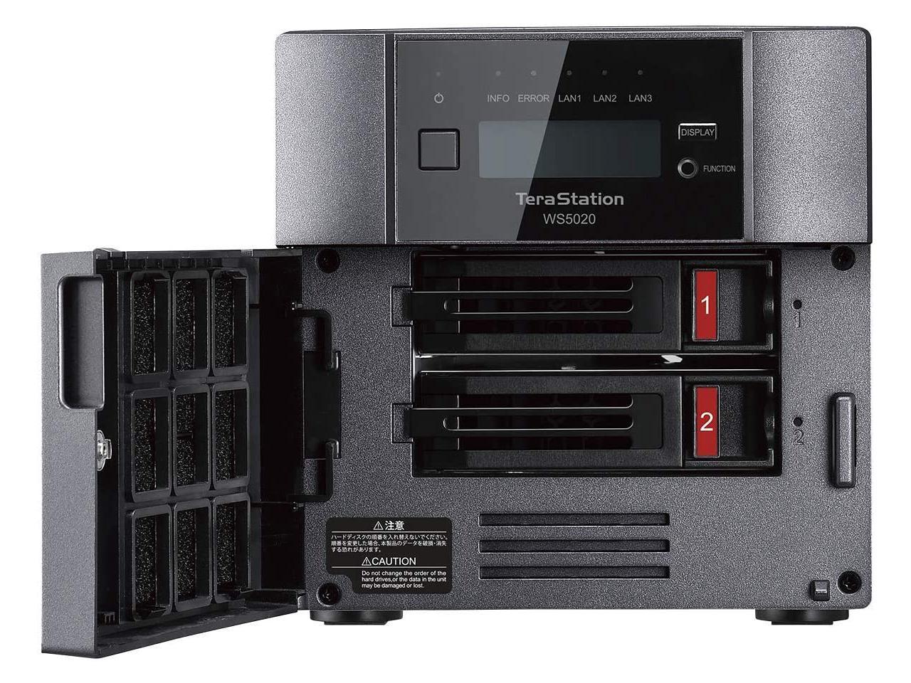 Buffalo TeraStation WS5220DN Windows Server IoT 2019 Standard 8TB 2 Bay Desktop (2x2TB) NAS Hard Drives Included RAID iSCSI