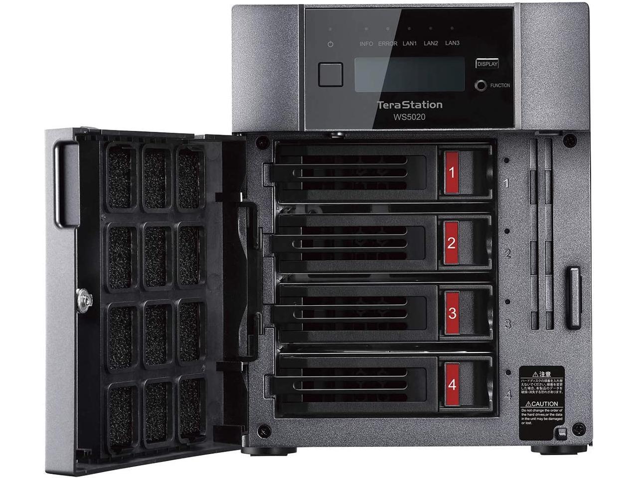 Buffalo TeraStation WS5420DN Windows Server IoT 2019 Standard 32TB 4 Bay Desktop (4x8TB) NAS Hard Drives Included RAID iSCSI