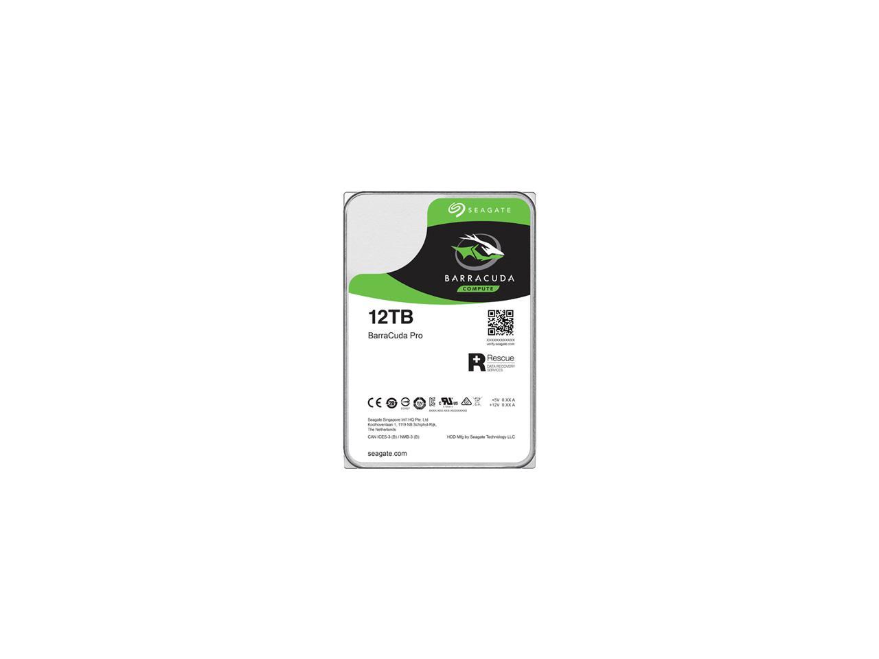 Seagate BarraCuda Pro ST12000DM0007 12TB 7200 RPM 256MB Cache SATA 6.0Gb/s 3.5" Internal Hard Drive Bare Drive