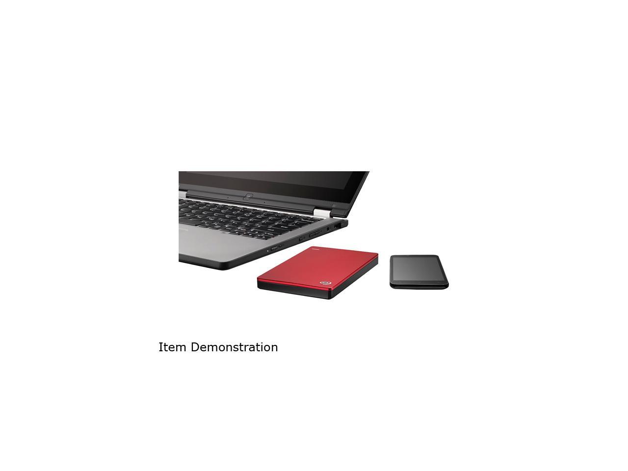 Seagate Backup Plus Slim 2TB USB 3.0 Portable External Hard Drive - STDR2000103 (Red)