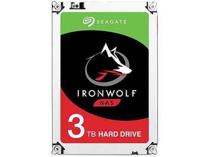 Seagate IronWolf 3TB NAS Hard Drive 5900 RPM 64MB Cache SATA 6.0Gb/s CMR 3.5" Internal HDD for RAID Network Attached Storage ST3000VN007