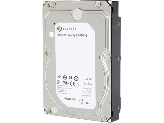 Seagate Enterprise Capacity 3.5'' HDD 2TB 7200 RPM 4Kn SAS 12Gb/s 128MB Cache Internal Hard Drive ST2000NM0115