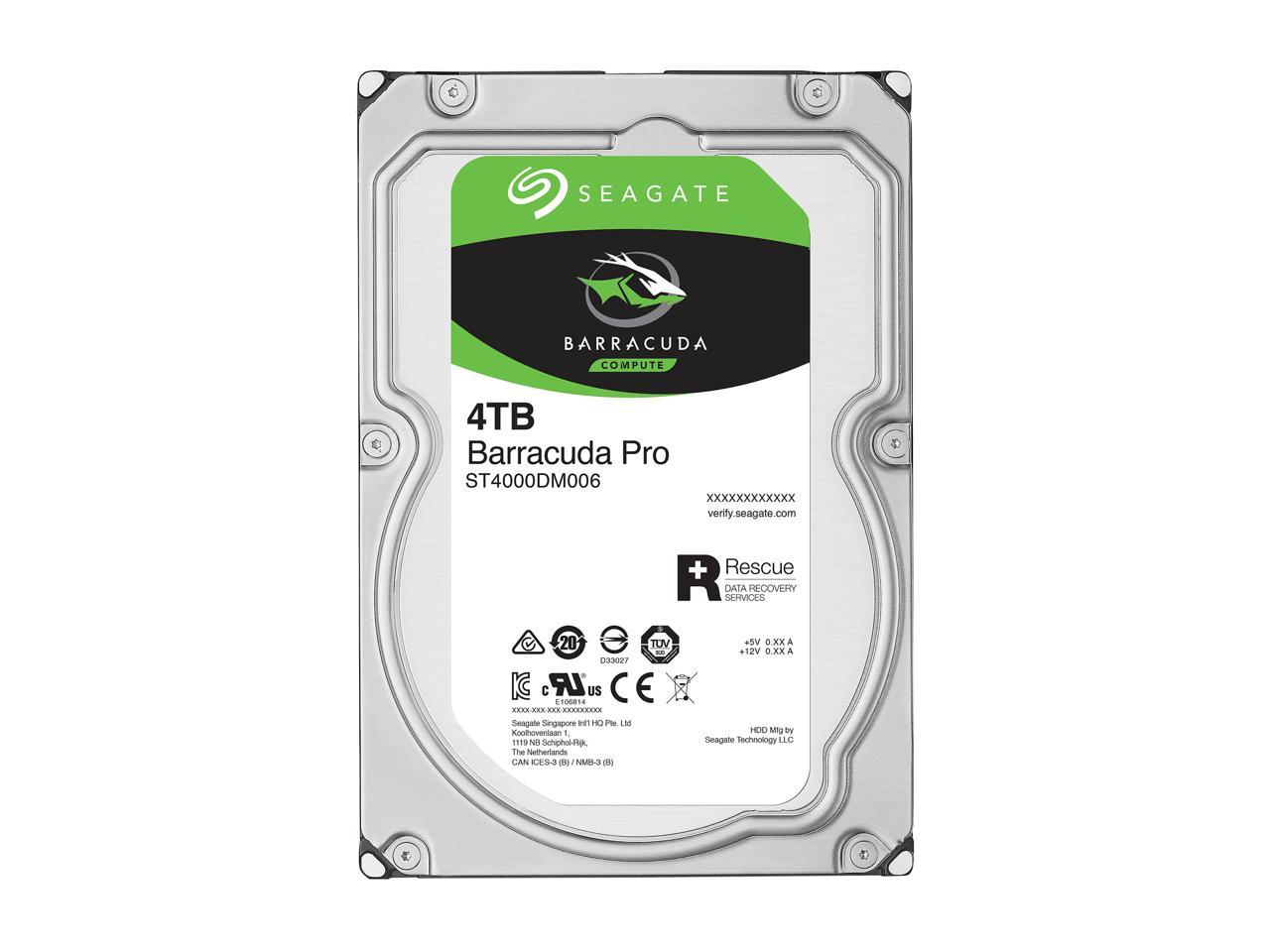 Seagate BarraCuda Pro ST4000DM006 4TB 7200 RPM 128MB Cache SATA 6.0Gb/s 3.5" Hard Drive Bare Drive