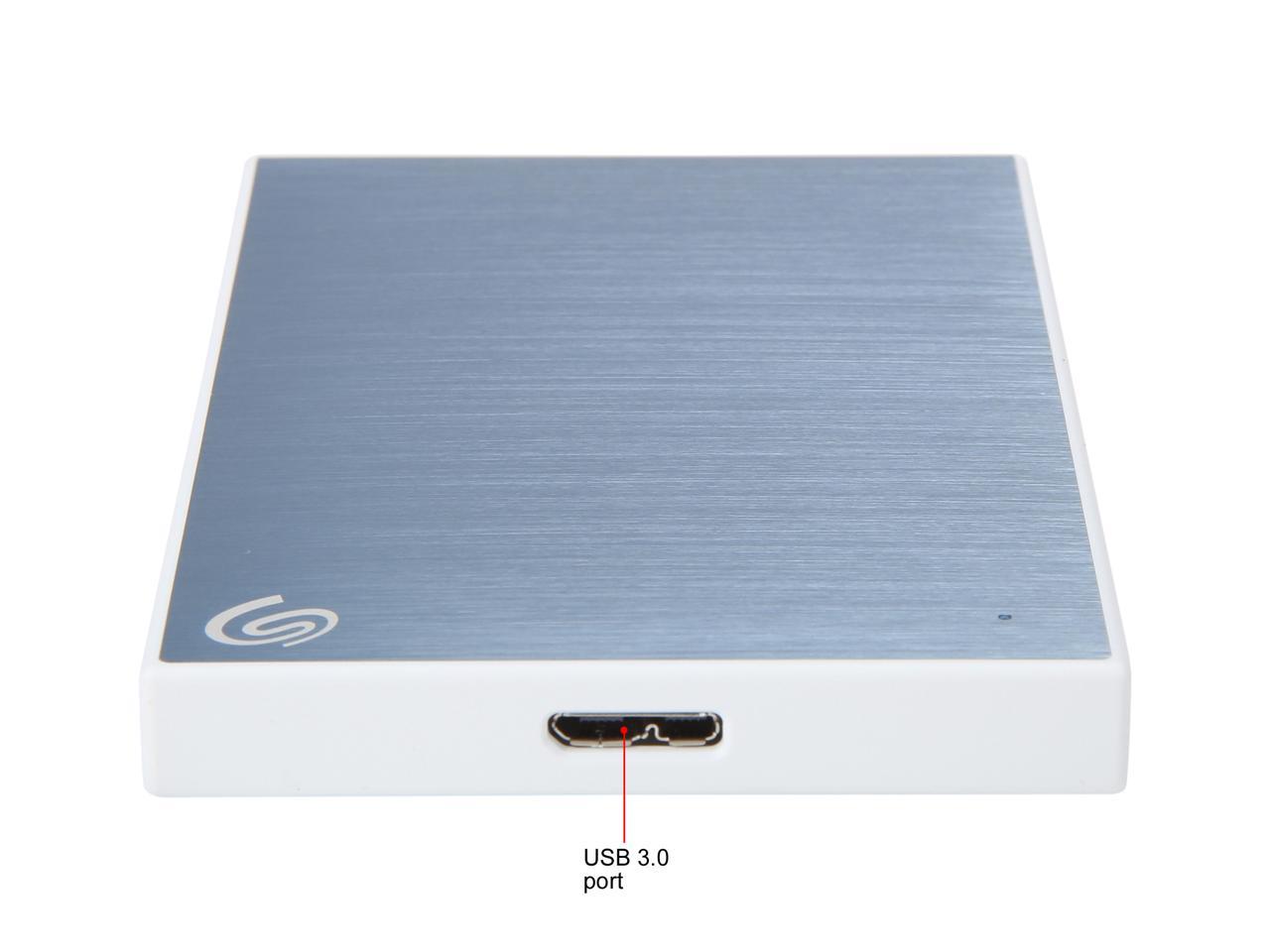 Seagate 2TB Backup Plus Slim Portable External Hard Drive USB 3.0 STHN2000402 Light Blue + 1Yr Mylio Create + 2MO Adobe CC Photography