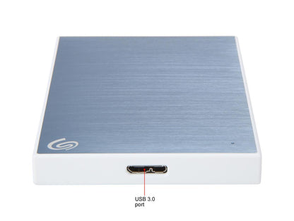 Seagate 2TB Backup Plus Slim Portable External Hard Drive USB 3.0 STHN2000402 Light Blue + 1Yr Mylio Create + 2MO Adobe CC Photography