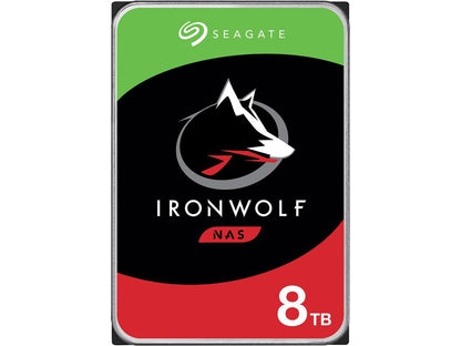 Seagate IronWolf 8TB NAS Hard Drive 7200 RPM 256MB Cache SATA 6.0Gb/s CMR 3.5" Internal HDD for RAID Network Attached Storage ST8000VN004