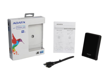 ADATA 2TB HV620 External Hard Drive USB 3.0 Model AHV620-2TU3-CBK Black