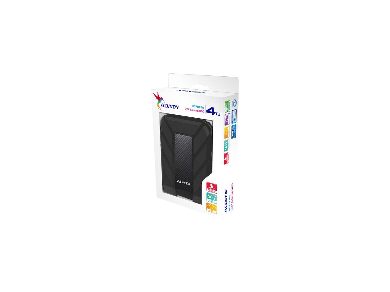 ADATA 4TB HD710P Portable Hard Drive USB 3.1 Model AHD710P-4TU31-CBK Black
