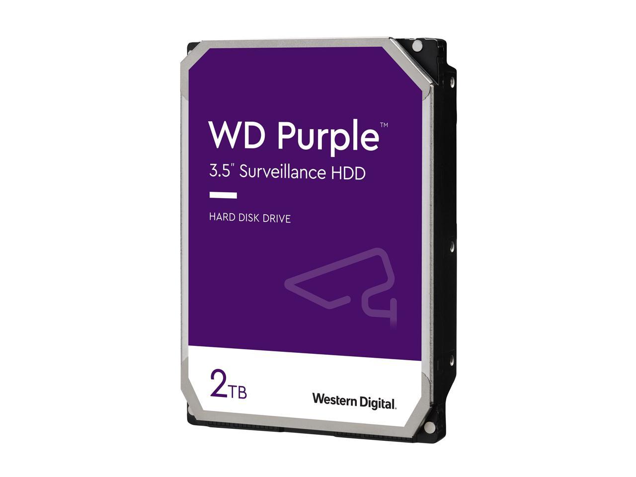 WD Purple 2TB Surveillance Hard Disk Drive - 5400 RPM Class SATA 6Gb/s 64MB Cache 3.5 Inch WD20PURZ