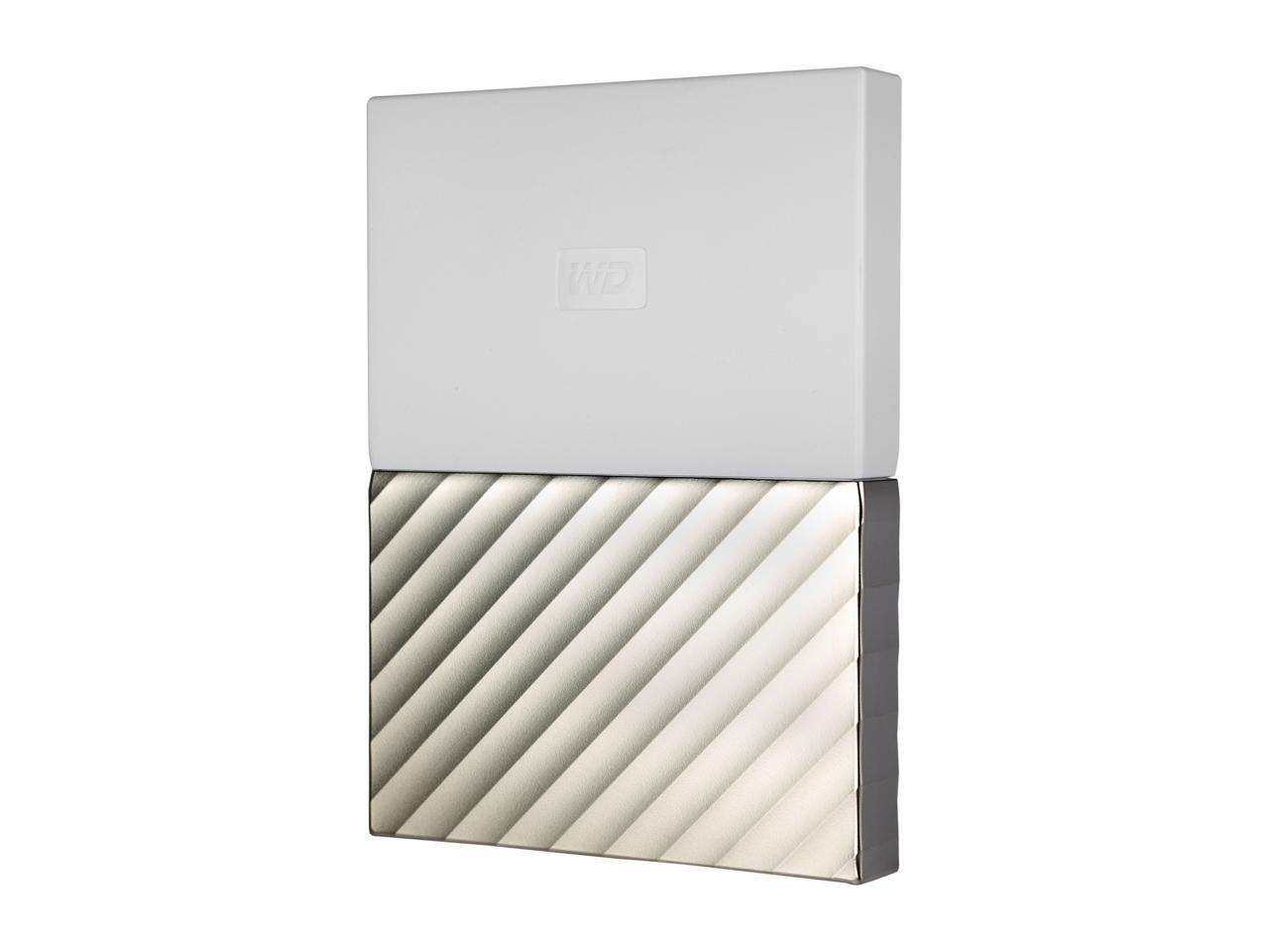 WD 1TB My Passport Ultra Portable Storage with Metal Finish USB 3.0 Model WDBTLG0010BGD-WESN White - Gold