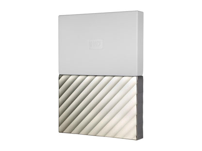 WD 1TB My Passport Ultra Portable Storage with Metal Finish USB 3.0 Model WDBTLG0010BGD-WESN White - Gold