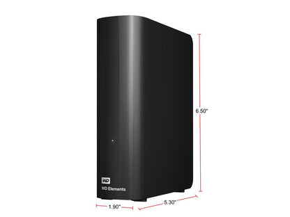 WD Elements 6TB USB 3.0 Desktop Hard Drive Black WDBWLG0060HBK-NESN